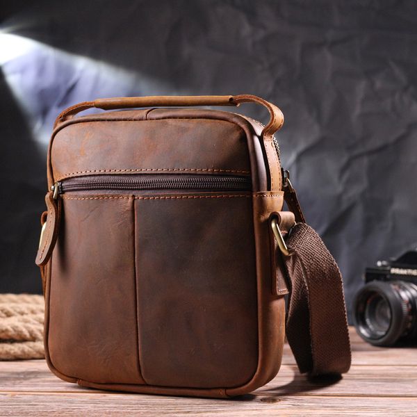 Винтажная мужская сумка из натуральной кожи 21293 Vintage Коричневая 21293 фото