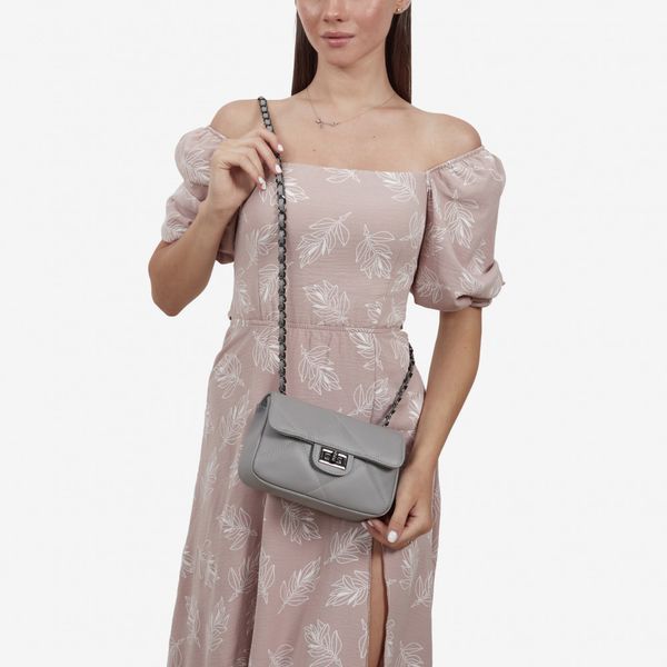 Женская кожаная сумочка серого цвета VIRGINIA CONTI VC1412 Light-grey VC1412 Light-grey фото