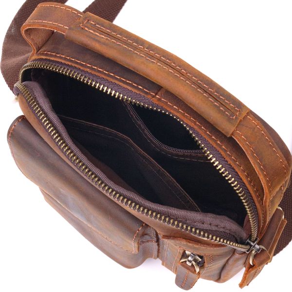 Винтажная мужская сумка из натуральной кожи 21293 Vintage Коричневая 21293 фото