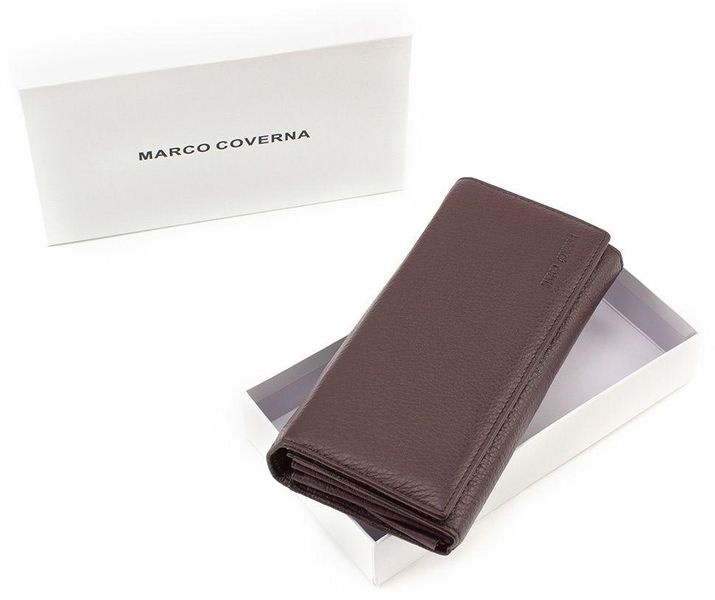 Коричневий шкіряний гаманець на магніті Marco Coverna mc1413-9 mc1413-9 фото