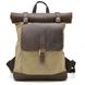 Ролл-ап рюкзак из кожи и песочный канвас TARWA RSc-5191-3md RSc-5191-3md фото 3