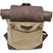 Ролл-ап рюкзак из кожи и песочный канвас TARWA RSc-5191-3md RSc-5191-3md фото 7
