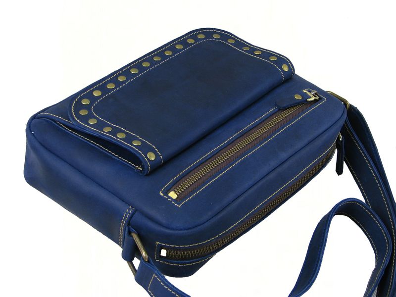 Жіноча шкіряна сумка через плече SGE WKR 001 blue синя WKR 001 blue фото