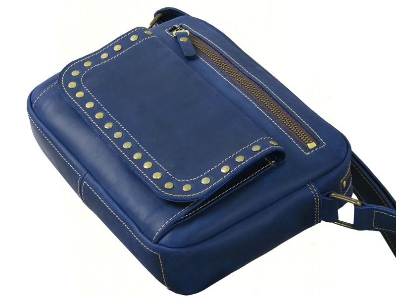 Жіноча шкіряна сумка через плече SGE WKR 001 blue синя WKR 001 blue фото