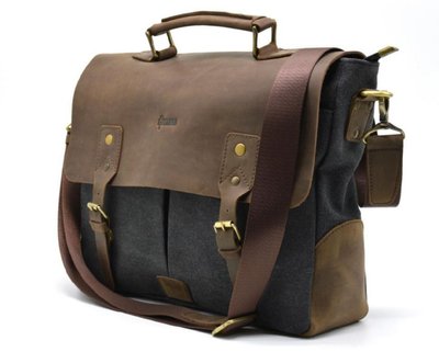 Мужская сумка-портфель кожа+парусина RG-3960-4lx от украинского бренда TARWA RG-3960-4lx фото