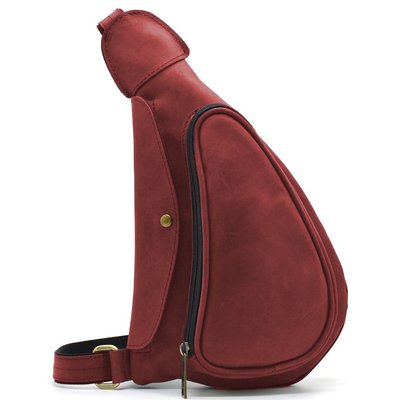 Красная сумка рюкзак слинг кожаная на одно плечо RR-3026-3md TARWA 1 RR-3026-3md фото