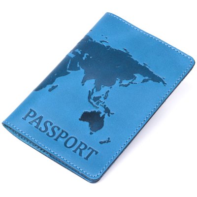 Обкладинка на паспорт Shvigel 13956 шкіряна матова Cіняя 13956 фото
