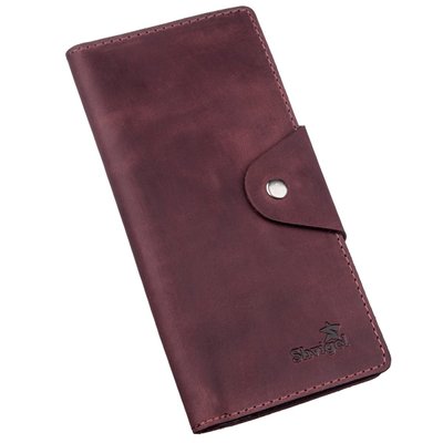Бумажник женский вертикальный из винтажной кожи на кнопках SHVIGEL 16178 Бордовый 16178 фото