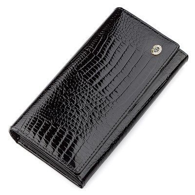 Гаманець жіночий ST Leather 18390 (S2001A) з лакованої шкіри Чорний 18390 фото