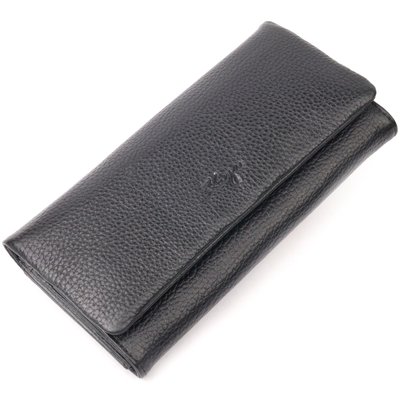 Класичний місткий жіночий гаманець із натуральної шкіри KARYA 21179 Чорний 21179 фото
