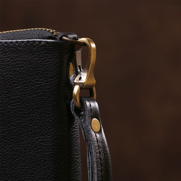 Мужской горизонтальный кожаный клатч SHVIGEL 19120 Черный 44397 фото