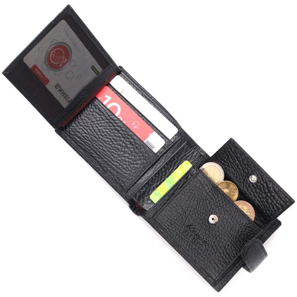 Класичний чоловічий гаманець з хлястиком із натуральної шкіри KARYA 21079 Чорний 21079 фото
