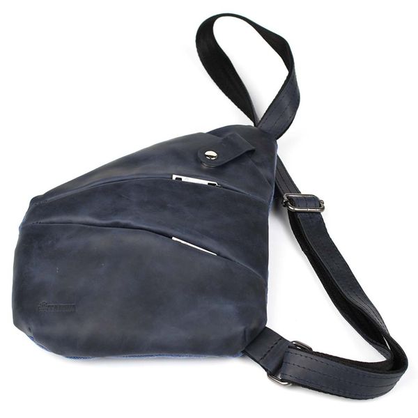 Мужская сумка-слинг через плечо микс канваса и кожи TARWA RKK-6402-3md RKK-6402-3md фото