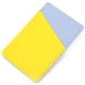 Оригінальний шкіряний картхолдер комбі двох кольорів Серце GRANDE PELLE 16701 Жовто-блакитний 16701 фото 2