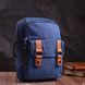 Універсальна сумка-рюкзак із двома відділеннями із щільного текстилю Vintage 22165 Синій 56801 фото 7