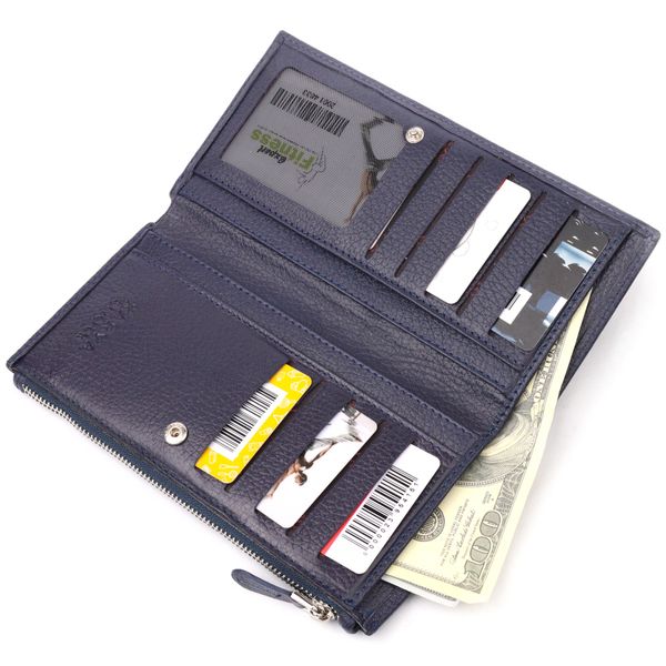 Надійний складаний гаманець із натуральної шкіри KARYA 21130 Синій 21130 фото