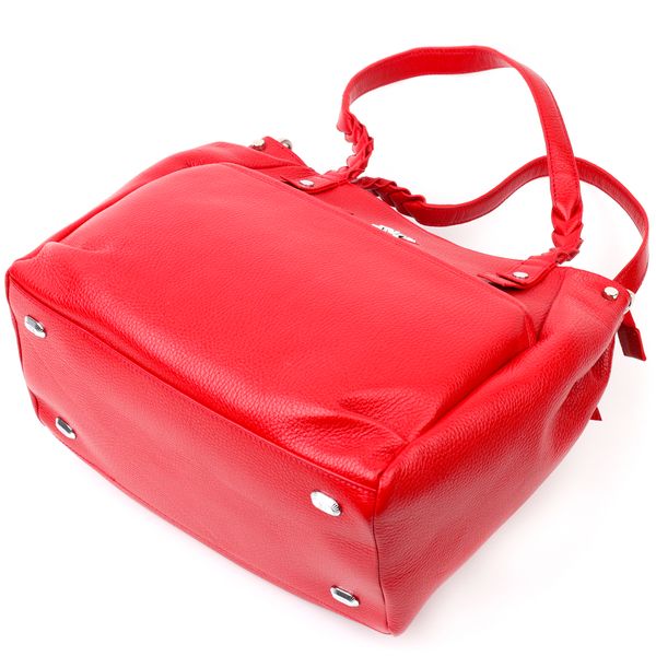 Яркая и вместительная женская сумка с ручками KARYA 20880 кожаная Красный 20880 фото