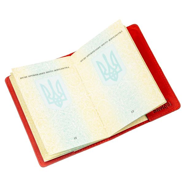 Обкладинка на паспорт Shvigel 13958 з точковим тисненням шкіряна Червона 13958 фото