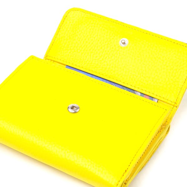 Молодіжний яскравий гаманець із натуральної шкіри флотар CANPELLINI 21597 Лимонний 21597 фото