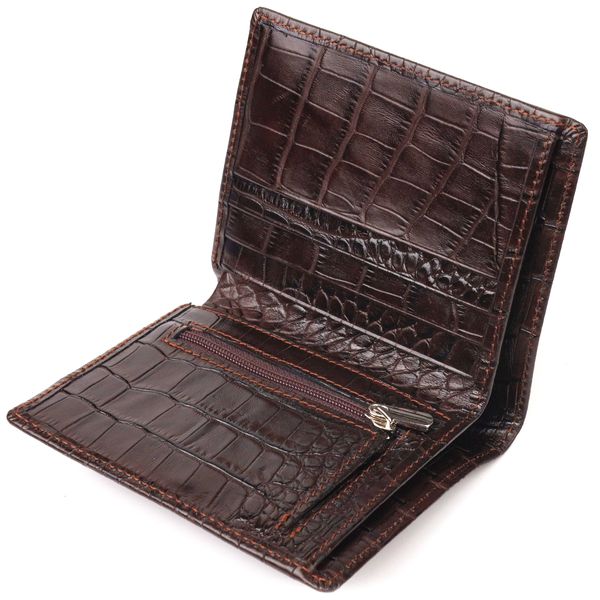 Компактное мужское портмоне из натуральной фактурной кожи CANPELLINI 21496 Коричневое 21496 фото