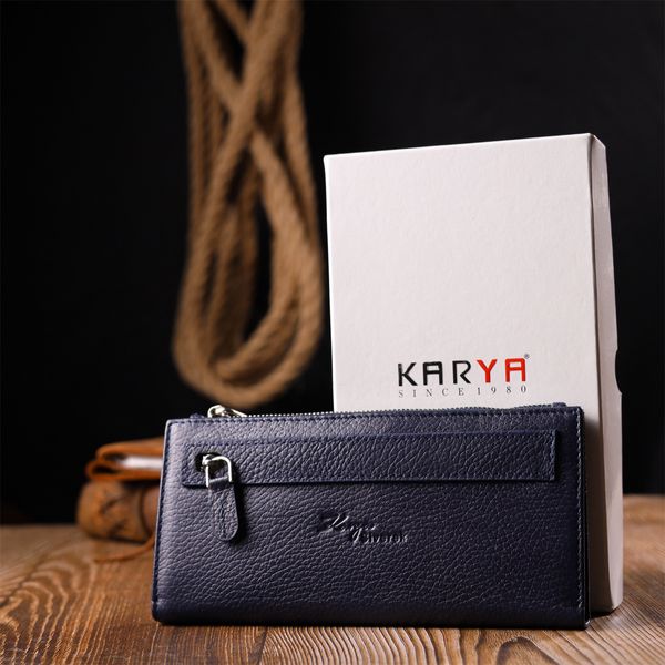 Надійний складаний гаманець із натуральної шкіри KARYA 21130 Синій 21130 фото