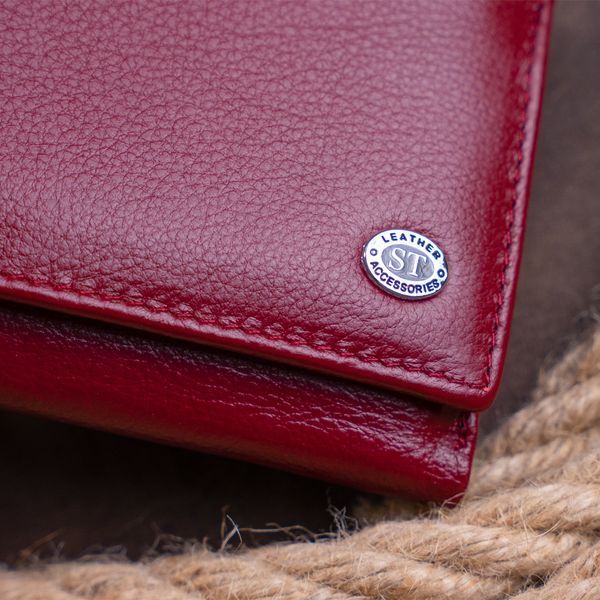 Гаманець горизонтальний з монетницьою на блискавці жіночий ST Leather 19363 Бордовий 19363 фото