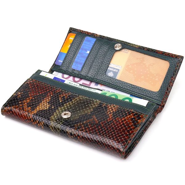Горизонтальний жіночий гаманець з натуральної шкіри з тисненням під змію CANPELLINI 21648 Різнокольоровий 21648 фото