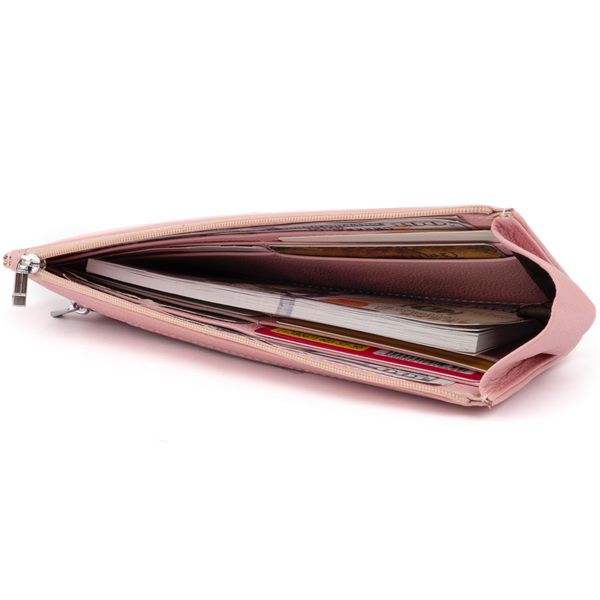 Горизонтальний тонкий гаманець зі шкіри жіночий ST Leather 19325 Рожевий 19325 фото