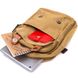 Зручна сумка-рюкзак у стилі мілітарі з двома відділеннями із щільного текстилю Vintage 22166 Пісочний 56802 фото 6