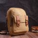 Зручна сумка-рюкзак у стилі мілітарі з двома відділеннями із щільного текстилю Vintage 22166 Пісочний 56802 фото 7