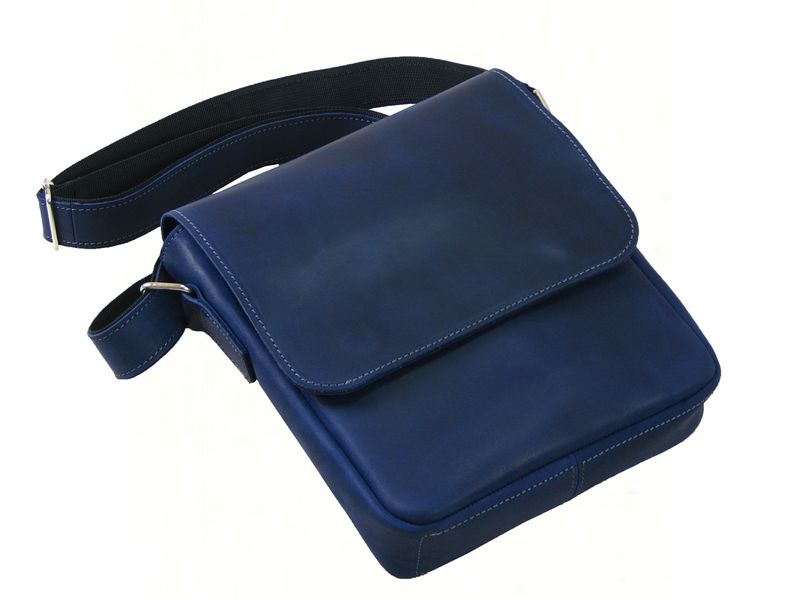 Чоловіча шкіряна сумка через плече SGE LA 001 blue синя LA 001 blue фото