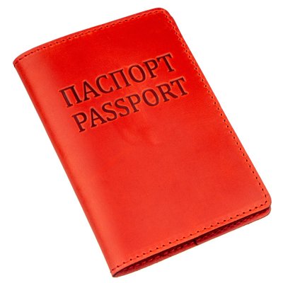 Обкладинка на паспорт Shvigel 13959 Crazy шкіряна Червона 13959 фото