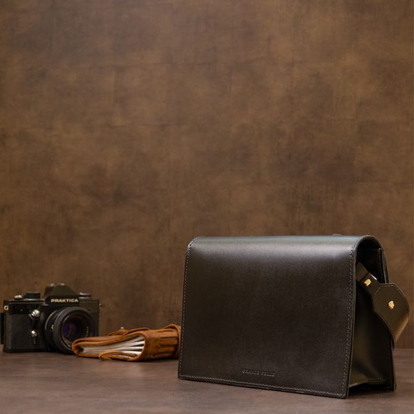 Жіноча стильна сумка з натуральної шкіри GRANDE PELLE 11434 Чорний 49839 фото