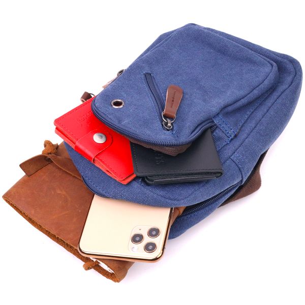 Компактна сумка через плече із щільного текстилю 21232 Vintage Синя 21232 фото