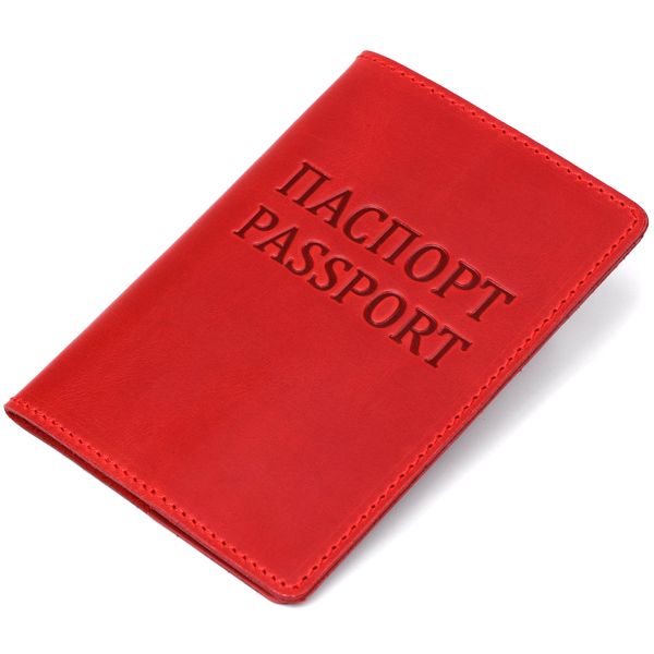 Обложка на паспорт Shvigel 13959 Crazy кожаная Красная 13959 фото