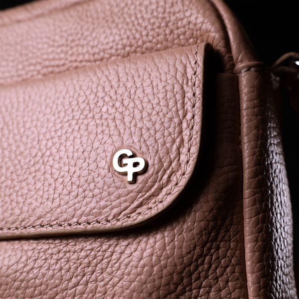 Красива сумка жіноча крос-боді з натуральної шкіри GRANDE PELLE 11694 Пудровий 56500 фото