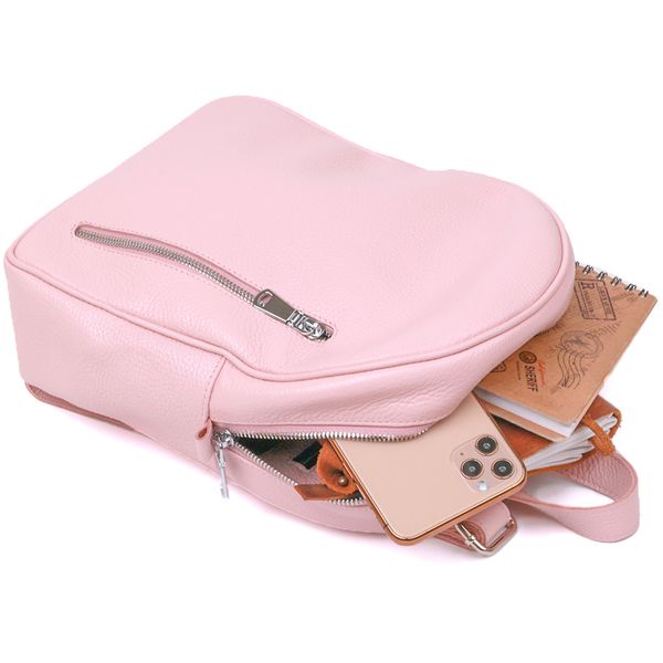 Практичний жіночий рюкзак з натуральної шкіри Shvigel 16319 Рожевий 52619 фото