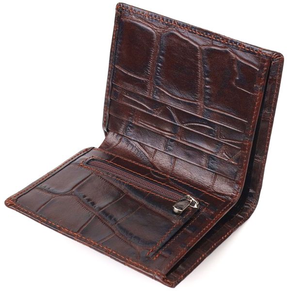 Стильное мужское портмоне из натуральной фактурной кожи CANPELLINI 21497 Коричневое 21497 фото