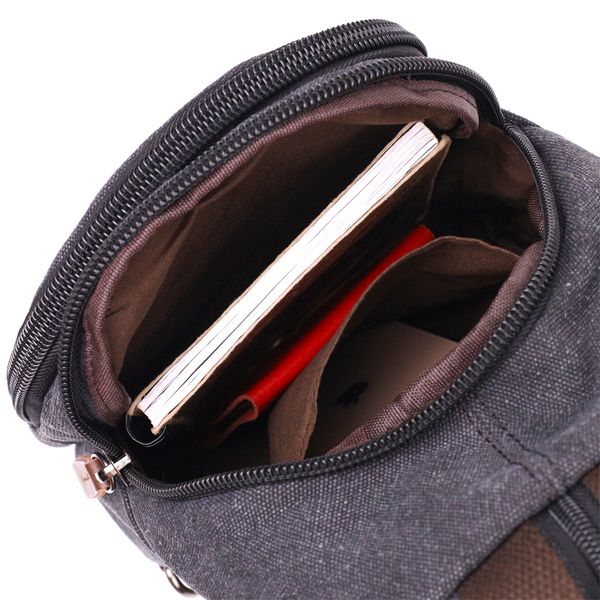 Текстильна сумка з ущільненою спинкою через плече Vintagе 22172 Чорний 56808 фото