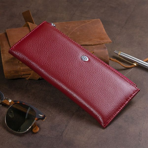 Горизонтальний тонкий гаманець зі шкіри жіночий ST Leather 19326 Бордовий 19326 фото