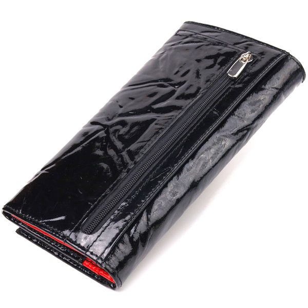 Фактурний горизонтальний жіночий гаманець з натуральної шкіри CANPELLINI 21649 Чорний 21649 фото