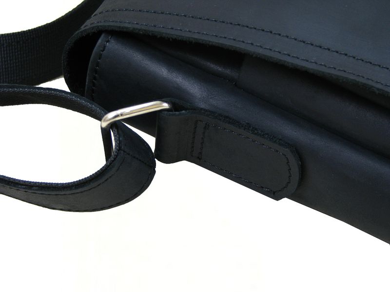 Большая кожаная мужская сумка на плечо SGE AR 002 black чорная AR 002 black фото