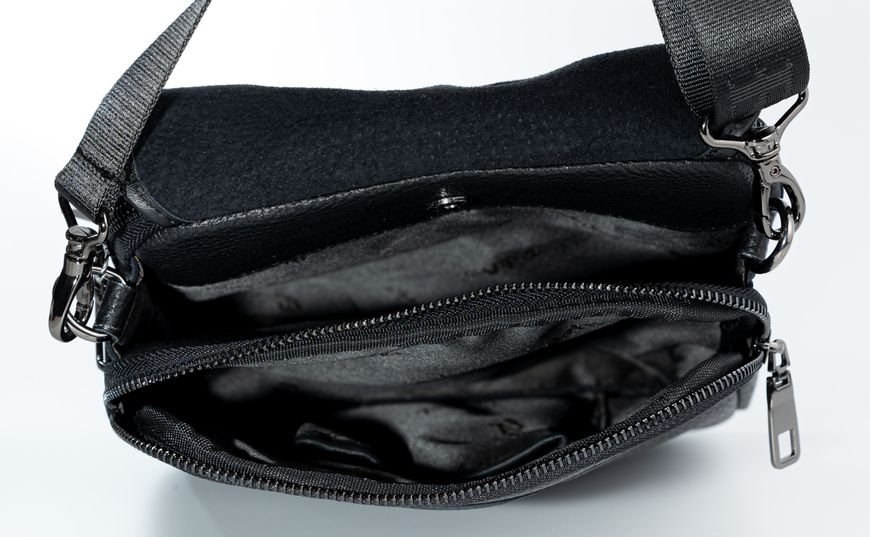 Кожаная мужская сумка на плечо барсетка REK-115-3-Flotar черная REK-115-3-Flotar фото