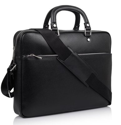 Чёрный кожаный портфель для ноутбука VIRGINIA CONTI V-01184A V-01184A фото