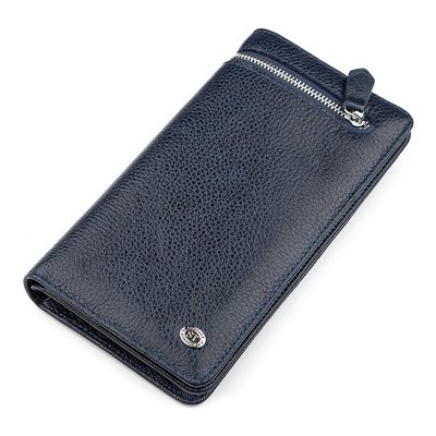 Чоловічий гаманець ST Leather 18443 (ST291) багатофункціональний Синій 18443 фото