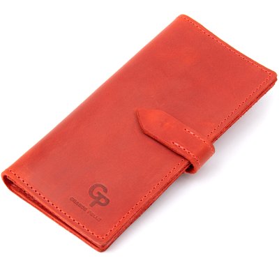 Кожаное винтажное женское портмоне GRANDE PELLE 11470 Красный 11470 фото