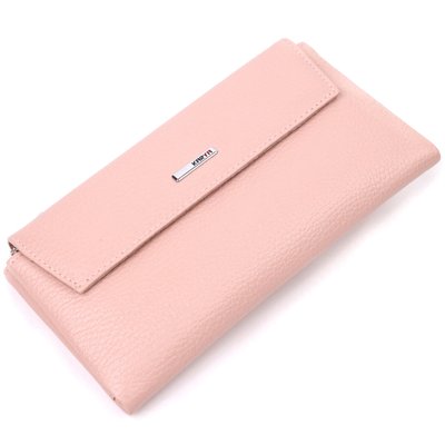 Місткий жіночий гаманець з натуральної шкіри KARYA 21358 Рожевий 21358 фото
