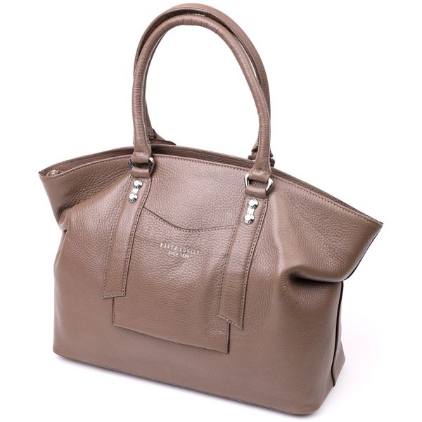 Стильная вместительная женская сумка KARYA 20882 кожаная Бежевый 20882 фото
