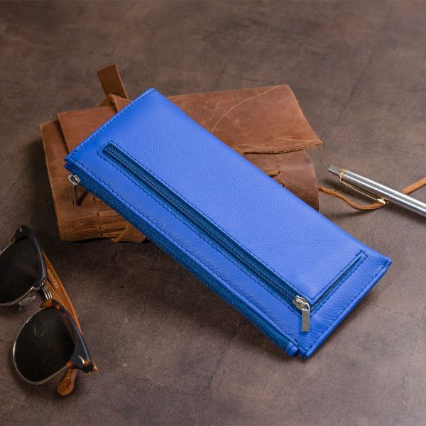 Горизонтальний тонкий гаманець зі шкіри унісекс ST Leather 19329 Синій 19329 фото