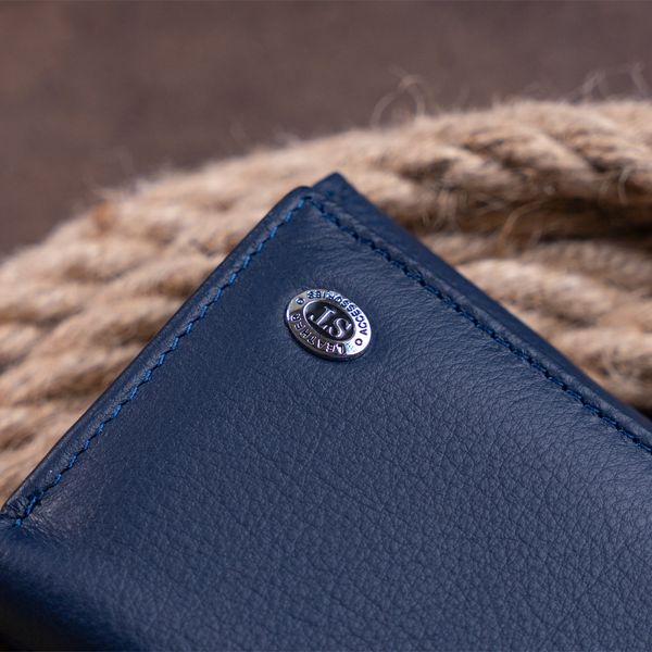 Гаманець горизонтальний з монетником на блискавці унісекс ST Leather 19360 Синій 19360 фото
